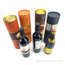 Anpassad sublimering Luxury Wine Cajas de Emmaje Boxar Packning av träpresent Vinflaska Kartongpappersrör Boxar Förpackning